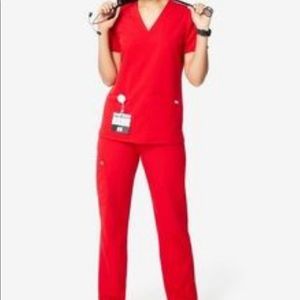 Figs Women's Red Scrub Set
